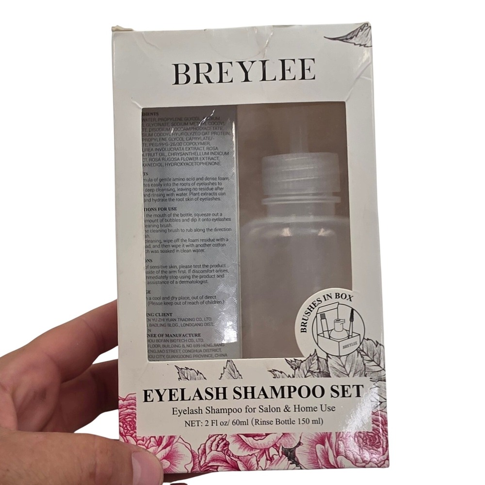BREYLEE Eyelash Shampoo Set Lash Extension Cleanser Foam 60ml Rinse Bottle O6